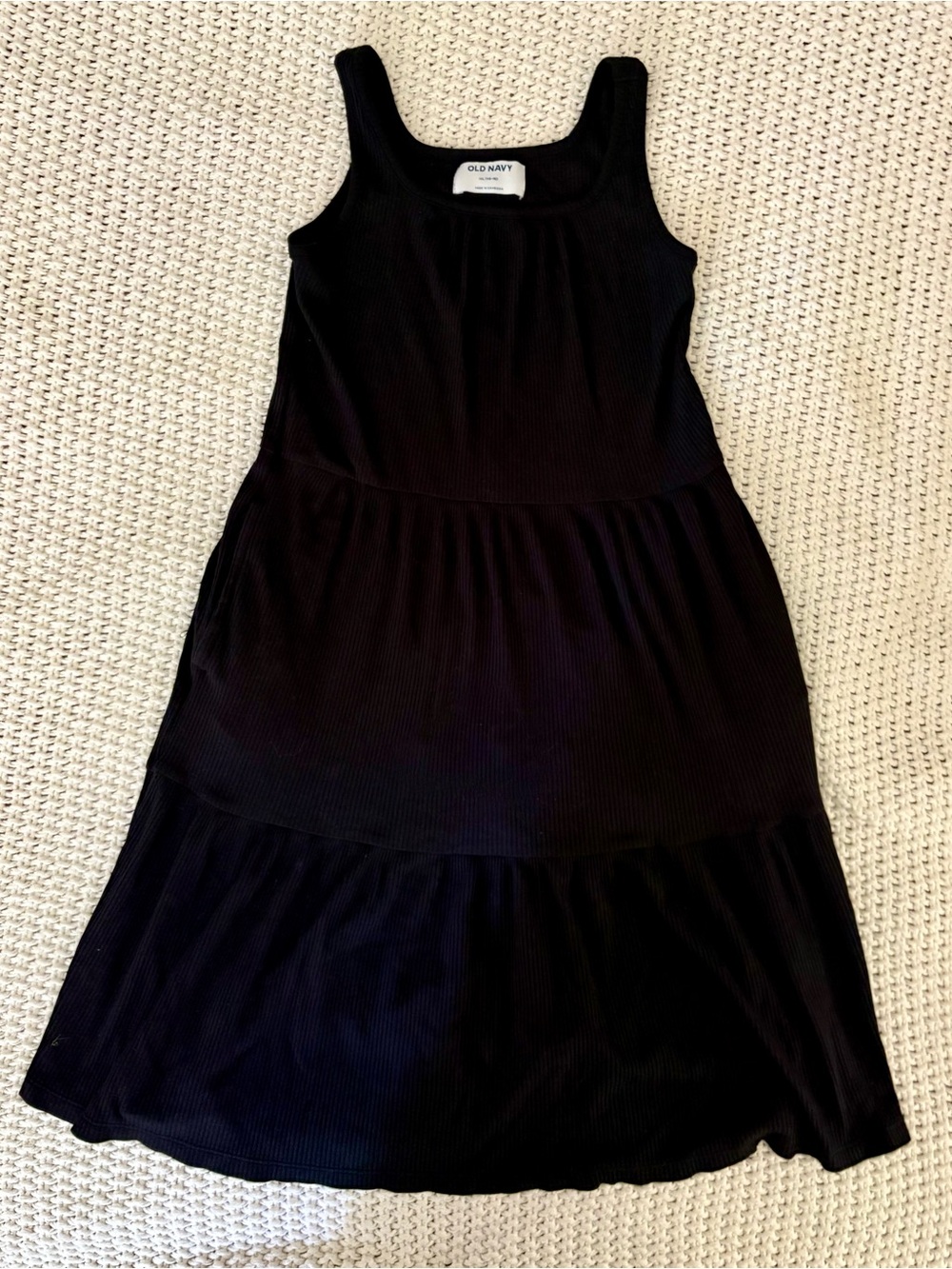 Old Navy Girls Sleeveless Black Ribbed Dress